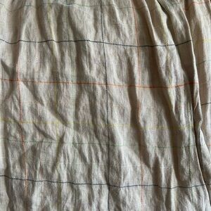 WildBird Cream Kids Scarf with Multicolor Grid (Orange, Yellow, Green, Blue)